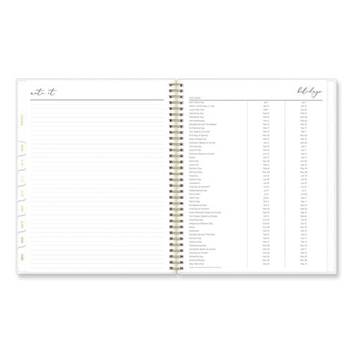Life Note-it Leah Weekly/monthly Notes Planner, Floral Artwork, 11 X 8.5, Gray/pink/white Cover, 12-month (jan To Dec): 2026