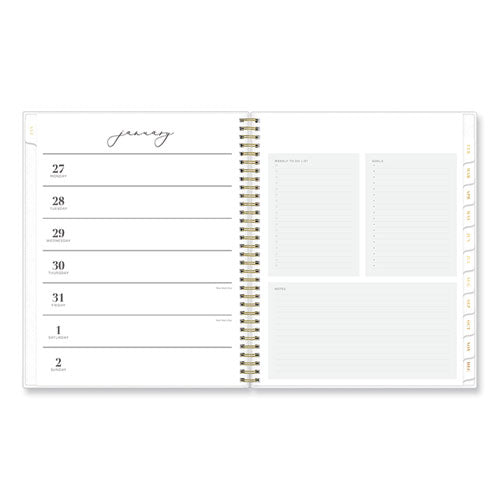 Life Note-it Leah Weekly/monthly Notes Planner, Floral Artwork, 11 X 8.5, Gray/pink/white Cover, 12-month (jan To Dec): 2026