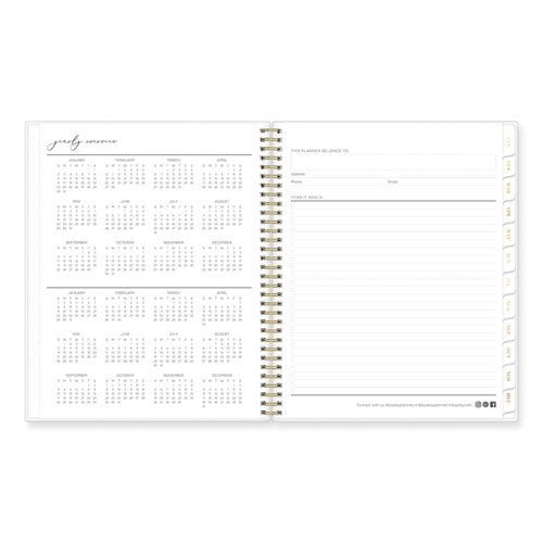 Life Note-it Leah Weekly/monthly Notes Planner, Floral Artwork, 11 X 8.5, Gray/pink/white Cover, 12-month (jan To Dec): 2026