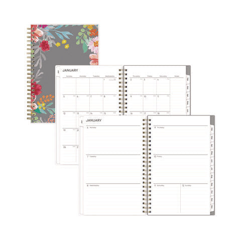 Sophie Frosted Weekly/monthly Planner, Floral Artwork, 8 X 5, Multicolor Cover, 12-month (jan To Dec): 2026