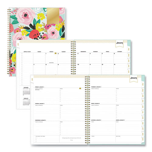Day Designer Secret Garden Mint Frosted Weekly/monthly Planner, Floral Artwork, 11 X 8.5, 12-month (jan To Dec): 2026