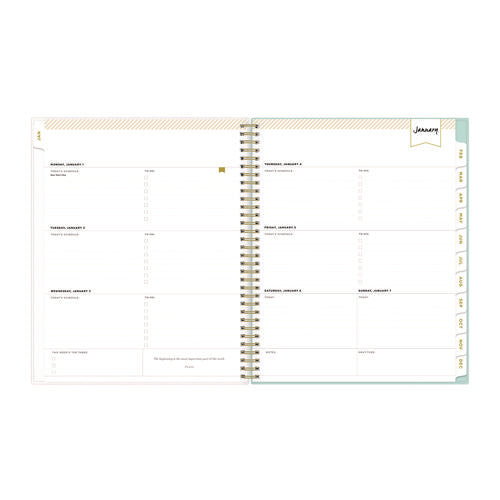 Day Designer Secret Garden Mint Frosted Weekly/monthly Planner, Floral Artwork, 11 X 8.5, 12-month (jan To Dec): 2026
