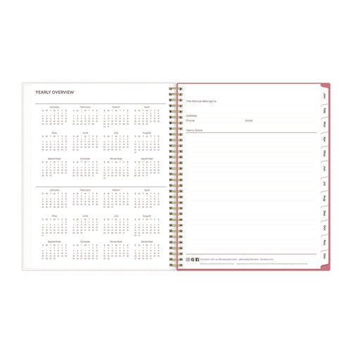 Fly By Frosted Weekly/monthly Planner, Butterflies Artwork, 11 X 8.5, Blush/pink Cover, 12-month (jan To Dec): 2026
