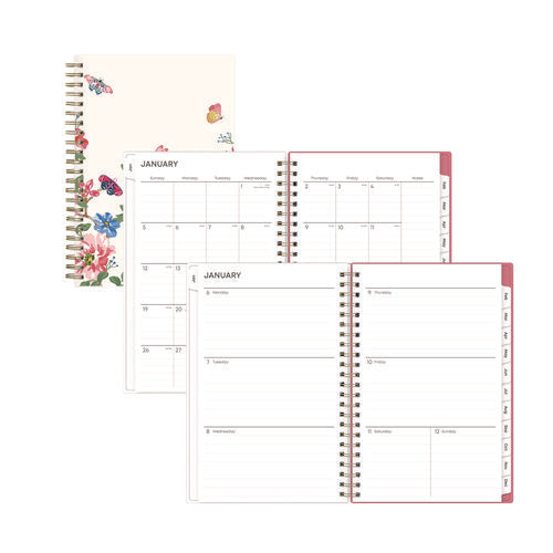 Fly By Frosted Weekly/monthly Planner, Butterflies Artwork, 8 X 5, Blush/pink Cover, 12-month (jan To Dec): 2026