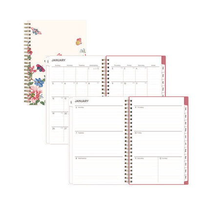Fly By Frosted Weekly/monthly Planner, Butterflies Artwork, 8 X 5, Blush/pink Cover, 12-month (jan To Dec): 2026