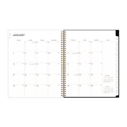Nevaeh Weekly/monthly Planner, Floral Artwork, 11 X 8.5, Black/multicolor Cover, 12-month (jan To Dec): 2026