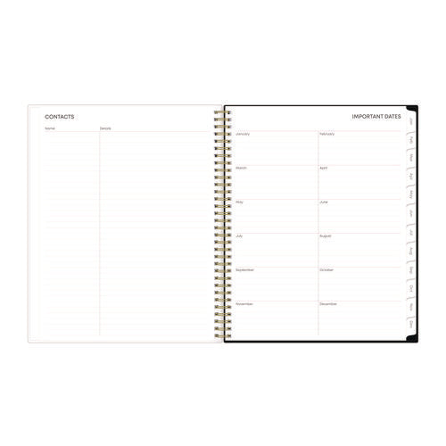 Nevaeh Weekly/monthly Planner, Floral Artwork, 11 X 8.5, Black/multicolor Cover, 12-month (jan To Dec): 2026