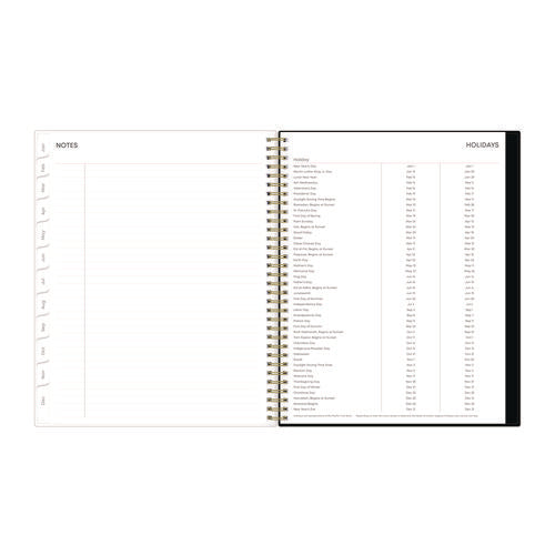 Nevaeh Weekly/monthly Planner, Floral Artwork, 11 X 8.5, Black/multicolor Cover, 12-month (jan To Dec): 2026