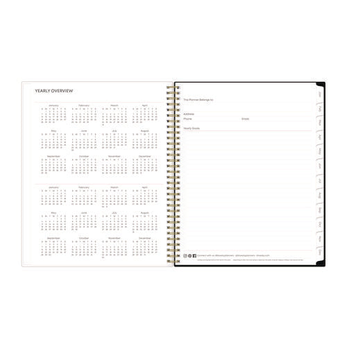 Nevaeh Weekly/monthly Planner, Floral Artwork, 11 X 8.5, Black/multicolor Cover, 12-month (jan To Dec): 2026