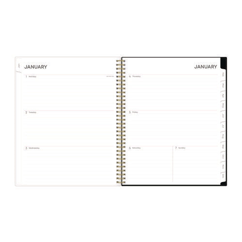 Nevaeh Weekly/monthly Planner, Floral Artwork, 11 X 8.5, Black/multicolor Cover, 12-month (jan To Dec): 2026