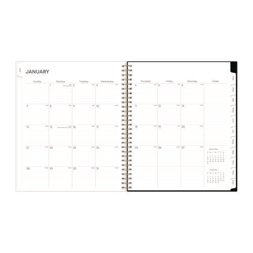 Nevaeh Monthly Planner, Floral Artwork, 10 X 8, Black/multicolor Cover, 12-month (jan To Dec): 2026