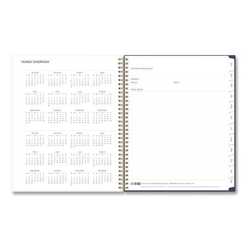 Ashlyn Weekly/monthly Planner, Floral Artwork, 11 X 8.5, Navy/multicolor Cover, 12-month (jan To Dec): 2026