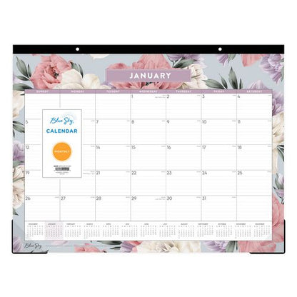 Tula Monthly Desk Pad Calendar, Floral Artwork, 22" X 17", White/purple/pink Sheets, Black Headband, 12-month (jan-dec): 2026