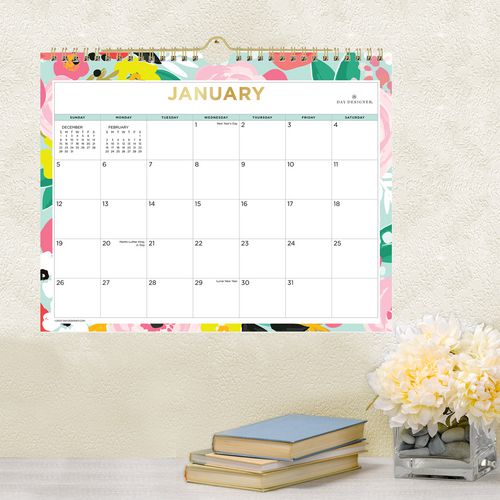 Day Designer Secret Garden Mint Monthly Wall Calendar, Floral Artwork, 11 X 8.75, Multicolor Sheets, 12-month (jan-dec): 2026