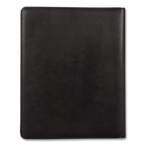 Faux-leather Padfolio With Solar Calculator, 9 X 12 Pad, 9.75 X 12.5, Black