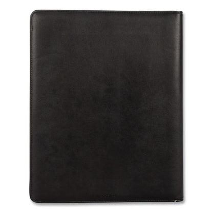 Faux-leather Padfolio With Solar Calculator, 9 X 12 Pad, 9.75 X 12.5, Black