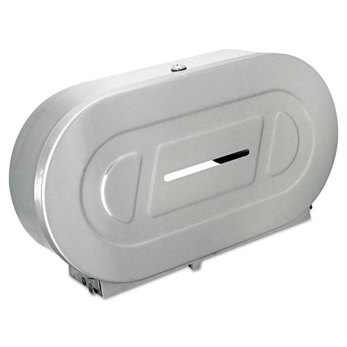 Stainless Steel Two-roll Jumbo Toilet Tissue Dispenser, 20.81 X 5.31 X 11.38, Satin-finish Stainless Steel