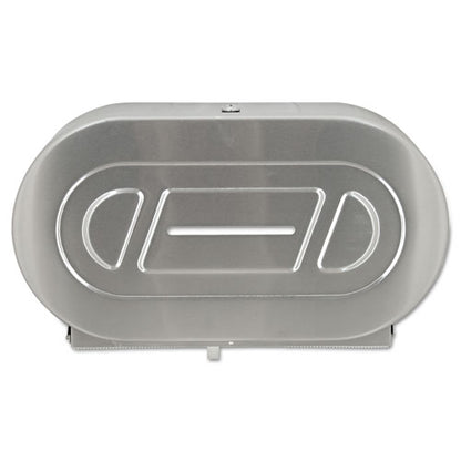 Stainless Steel Two-roll Jumbo Toilet Tissue Dispenser, 20.81 X 5.31 X 11.38, Satin-finish Stainless Steel