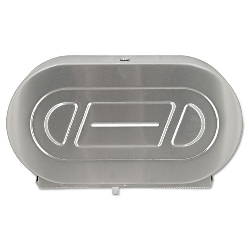 Stainless Steel Two-roll Jumbo Toilet Tissue Dispenser, 20.81 X 5.31 X 11.38, Satin-finish Stainless Steel