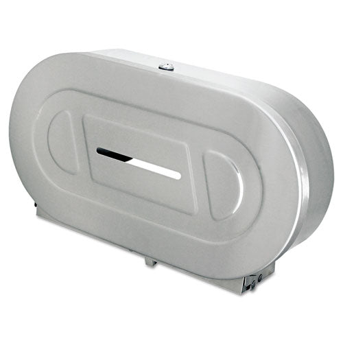 Stainless Steel Two-roll Jumbo Toilet Tissue Dispenser, 20.81 X 5.31 X 11.38, Satin-finish Stainless Steel