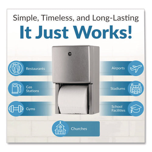 Conturaseries Two-roll Tissue Dispenser, 6.08 X 5.94 X 11, Stainless Steel