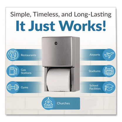 Conturaseries Two-roll Tissue Dispenser, 6.08 X 5.94 X 11, Stainless Steel