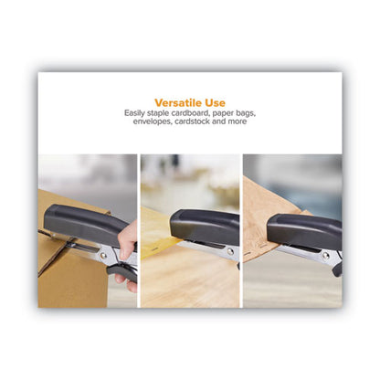 B8 Xtreme Duty Plier Stapler, Soft Rubber Handle, 45-sheet Capacity, 0.25" To 0.38" Staples, 2.5" Throat, Black/charcoal Gray