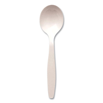 Individually Wrapped Mediumweight Cutlery, Soup Spoon, Plastic, White, 1,000/carton