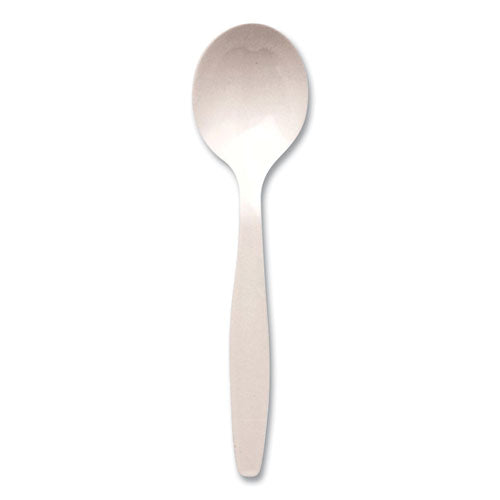 Individually Wrapped Mediumweight Cutlery, Soup Spoon, Plastic, White, 1,000/carton