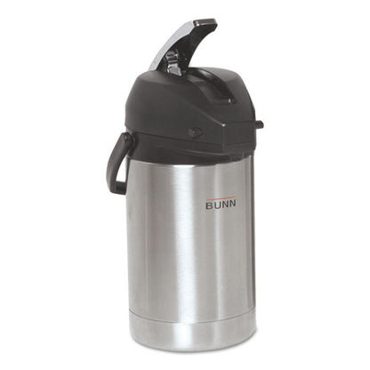 Lever Action Airpot, 84 Oz, Stainless Steel/black