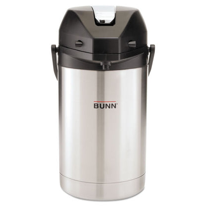 Lever Action Airpot, 84 Oz, Stainless Steel/black