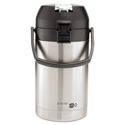 Lever Action Airpot, 84 Oz, Stainless Steel/black
