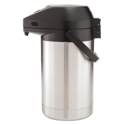 Lever Action Airpot, 84 Oz, Stainless Steel/black
