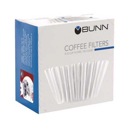 Coffee Filters, 8 To 12 Cup Size, Flat Bottom, 100/pack, 12 Packs/carton