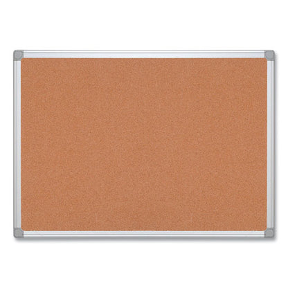 Earth Cork Board, 48" X 36", Tan Surface, Satin Aluminum Frame