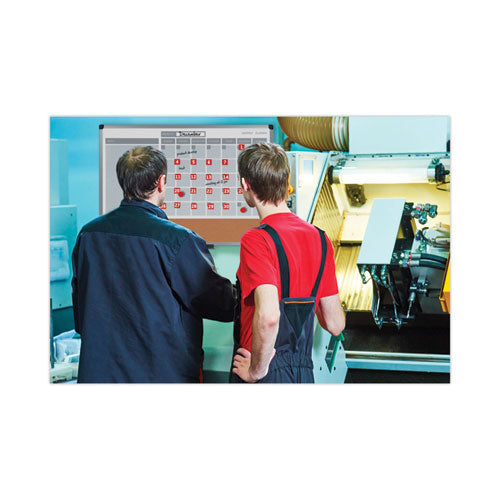 Heavy-duty Board Magnet Labels, Calendar Dates (1-31), 1" Tall, White Characters, Red Background, 35/pack
