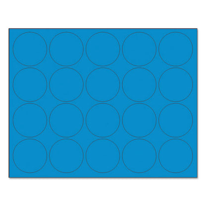 Heavy-duty Board Magnets, Circles, 0.75" Diameter, Blue, 20/pack