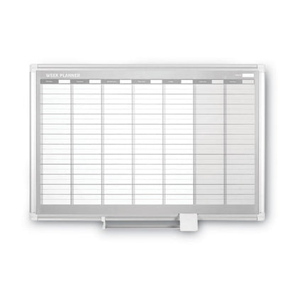 Magnetic Dry Erase Calendar Board, Weekly Planning/scheduling, 36" X 24", White Surface, Satin Aluminum Frame