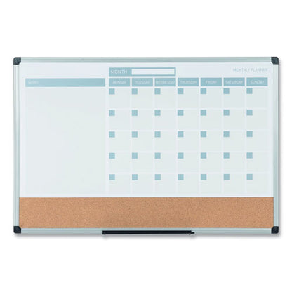 3-in-1 Calendar Planner, Monthly Planning/scheduling Calendar, 36" X 24", White Surface, Satin Aluminum Frame