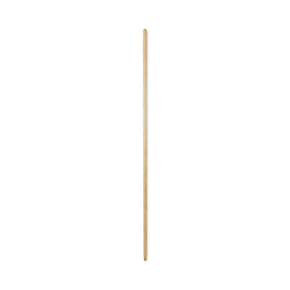 Threaded End Broom Handle, Lacquered Hardwood, 0.94" Dia X 54", Natural