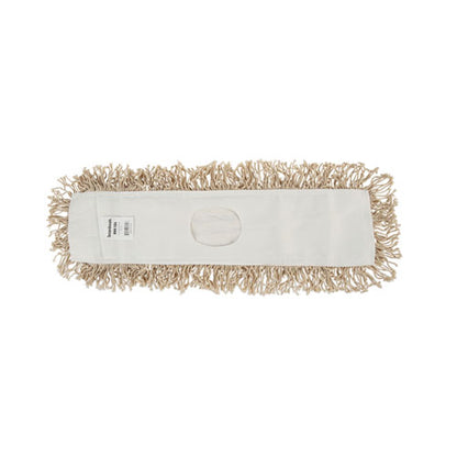 Industrial Dust Mop Head, Hygrade Cotton, 24w X 5d, White