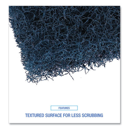 Extra Heavy-duty Scouring Pad, 3.5 X 5, Dark Blue, 20/carton