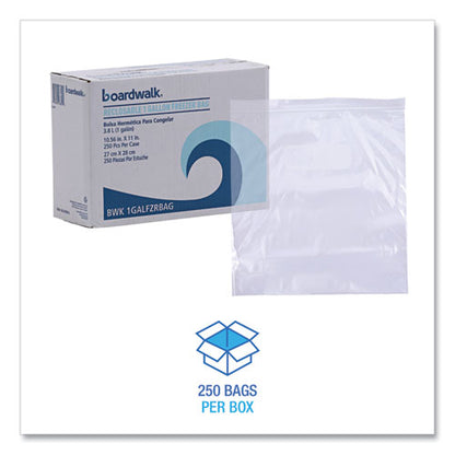 Reclosable Freezer Storage Bags, 1 Gal, 10.5" X 11", Clear, 250/box