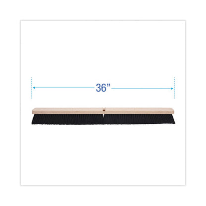 Floor Brush Head, 3" Black Polypropylene Bristles, 36" Brush