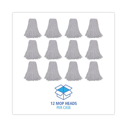 Mop Head, Premium Standard Head, Rayon Fiber, 32oz, White, 12/carton