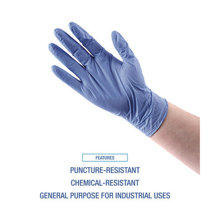 380 Series Disposable General-purpose Nitrile Gloves, Powder-free, Large, 4 Mil Thick, 9.5" Long, Blue, 100/box, 10 Boxes/ct