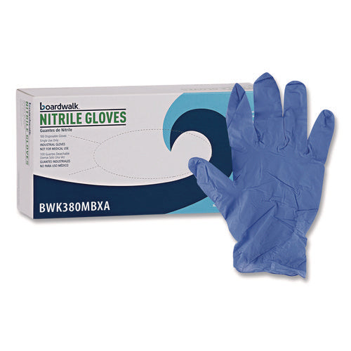 380 Series Disposable General-purpose Nitrile Gloves, Powder-free, Medium, 4 Mil Thick, 9.5" Long, Blue, 100/box