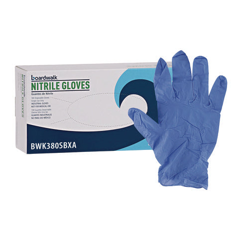 380 Series Disposable General-purpose Nitrile Gloves, Powder-free, Small, 4 Mil Thick, 9.5" Long, Blue, 100/box