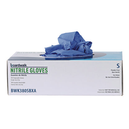 380 Series Disposable General-purpose Nitrile Gloves, Powder-free, Small, 4 Mil Thick, 9.5" Long, Blue, 100/box