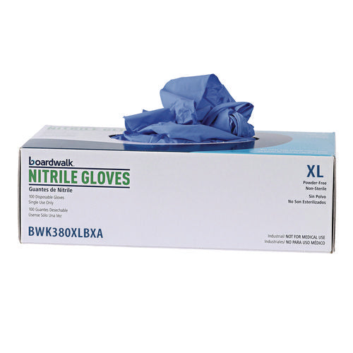 380 Series Disposable General-purpose Nitrile Gloves, Powder-free, X-large, 4 Mil Thick, 9.5" Long, Blue,100/box, 10 Boxes/ct